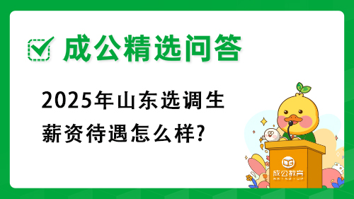 2025年山东选调生薪资待遇怎么样? 2025年山东选调生薪资待遇怎么样?