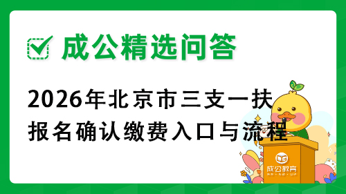 2026年北京市三支一扶报名确认缴费入口与流程
