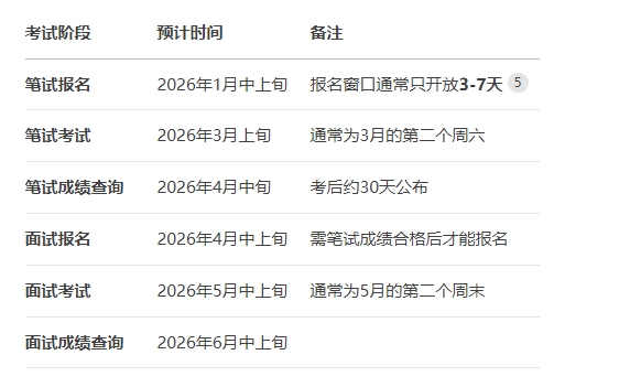 2026年全国教师资格证考试时间